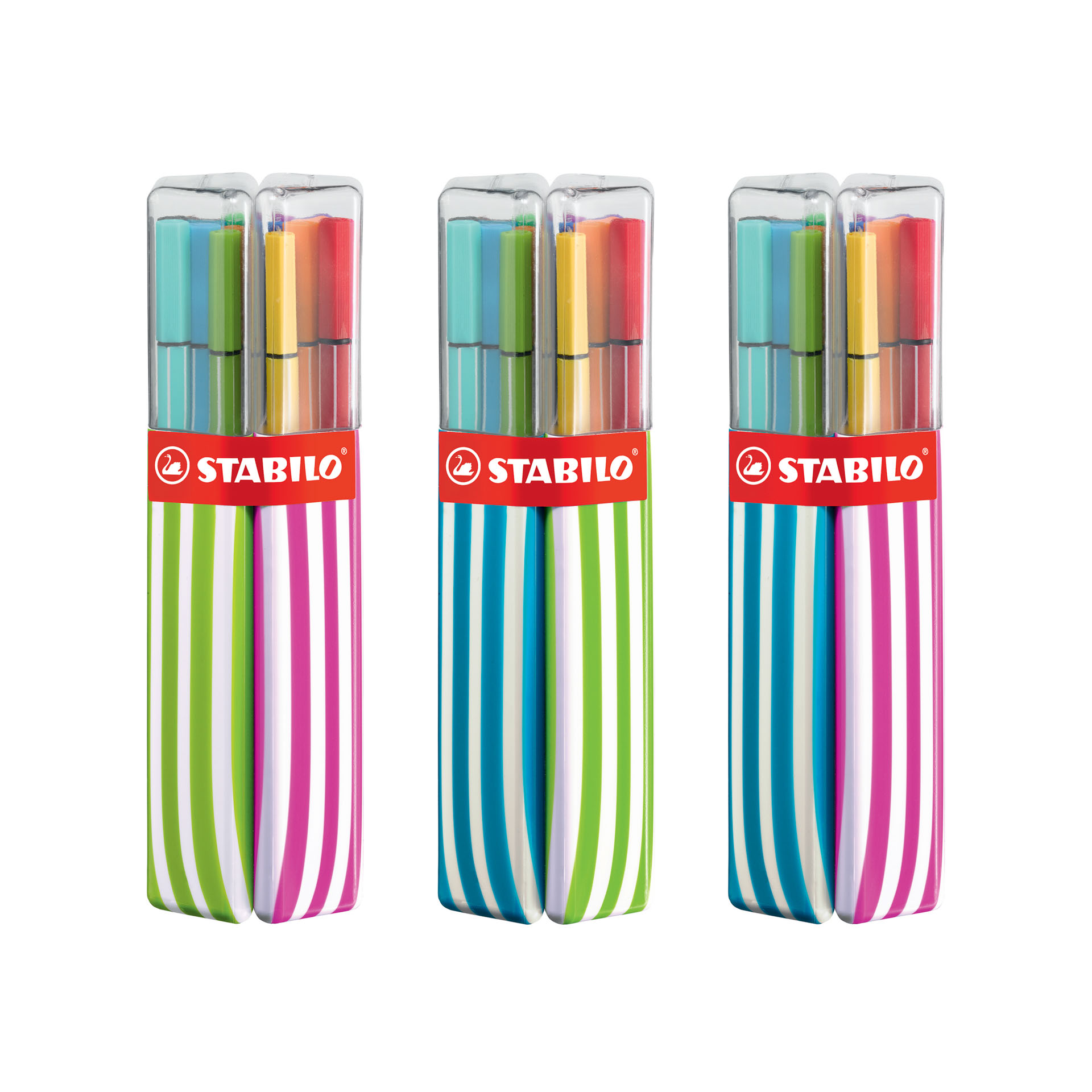 STABILO Pen 68 Twin Pack Rosa/Verde Mela Pennarelli colori assortiti Astuccio da 20 