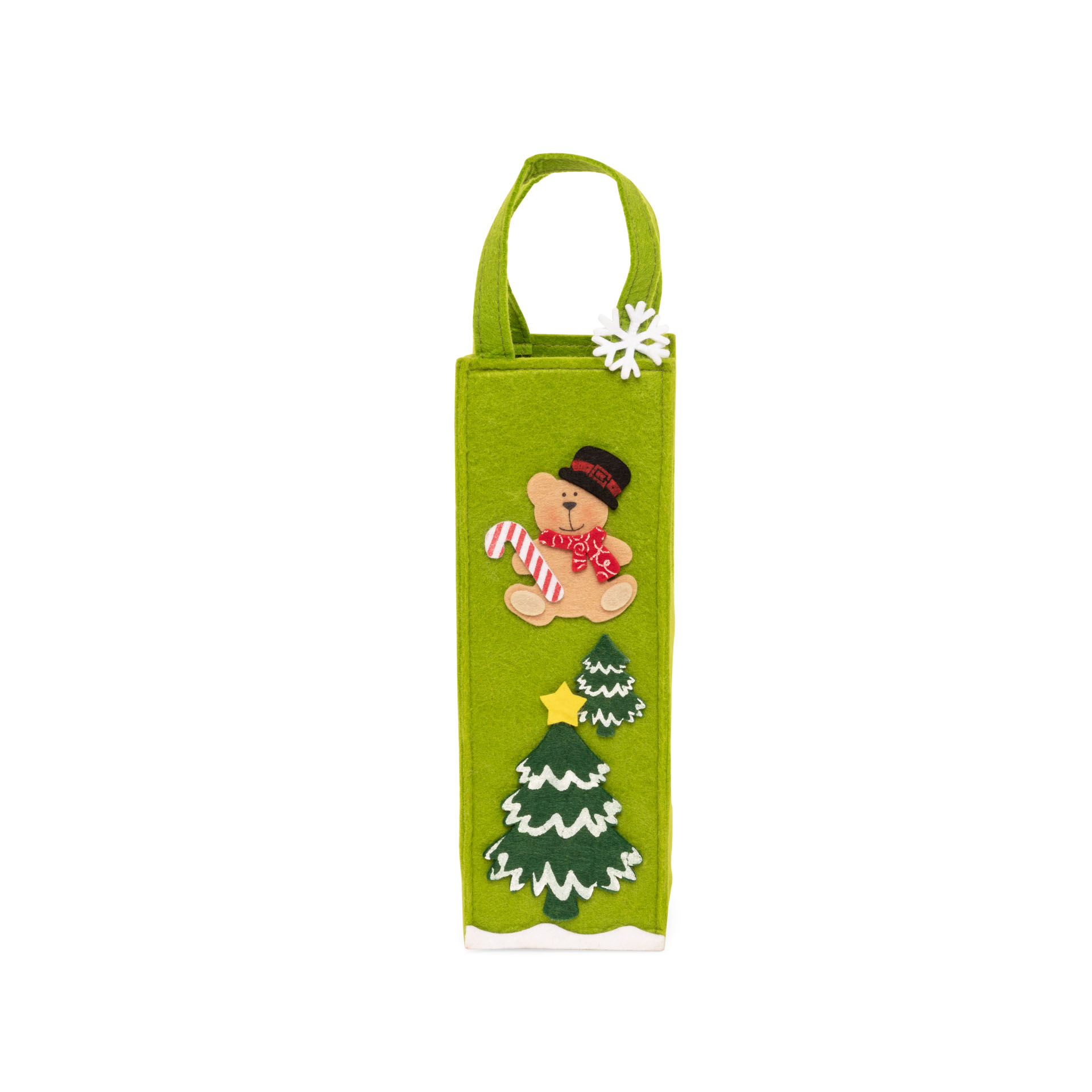 Borsa porta bottiglia natalizia - verde  chiaro, verde chiaro, large