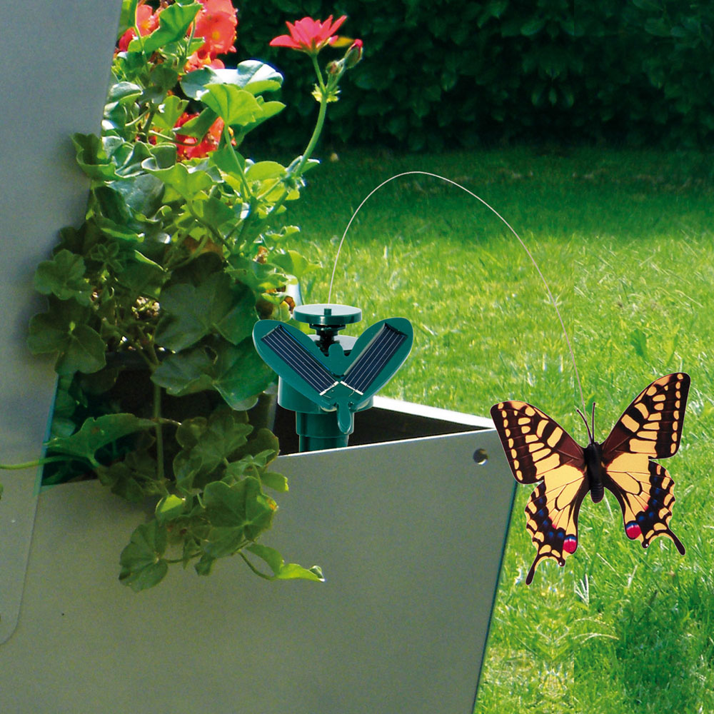 Farfalla svolazzante con pannello solare, , large