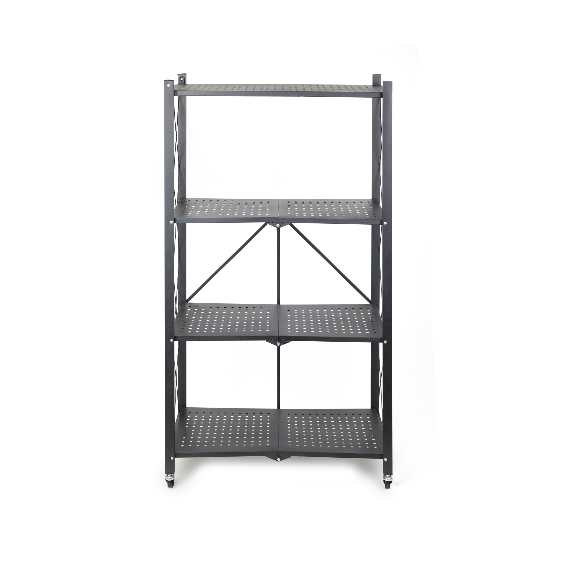 Scaffale pieghevole con ruote 4 ripiani, , large