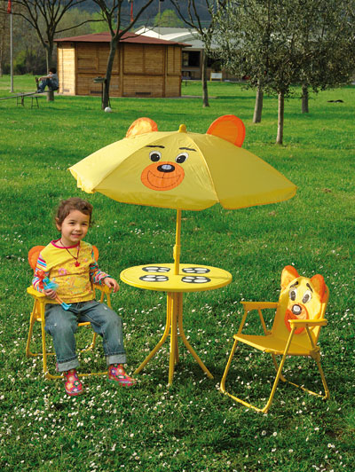 Set da giardino per bambini con tavolo e sedie, , large