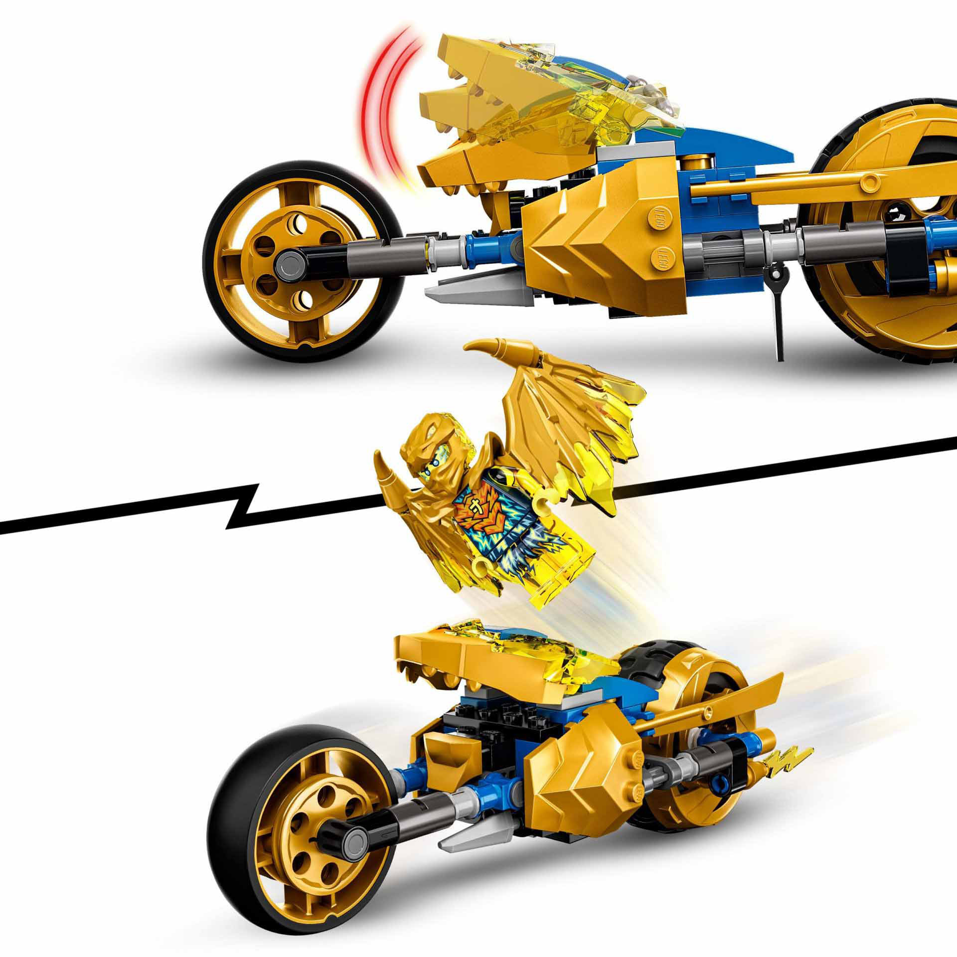LEGO Ninjago Moto Drago d'Oro di Jay, Set Serie TV Crystallized con Minifigure 71768, , large
