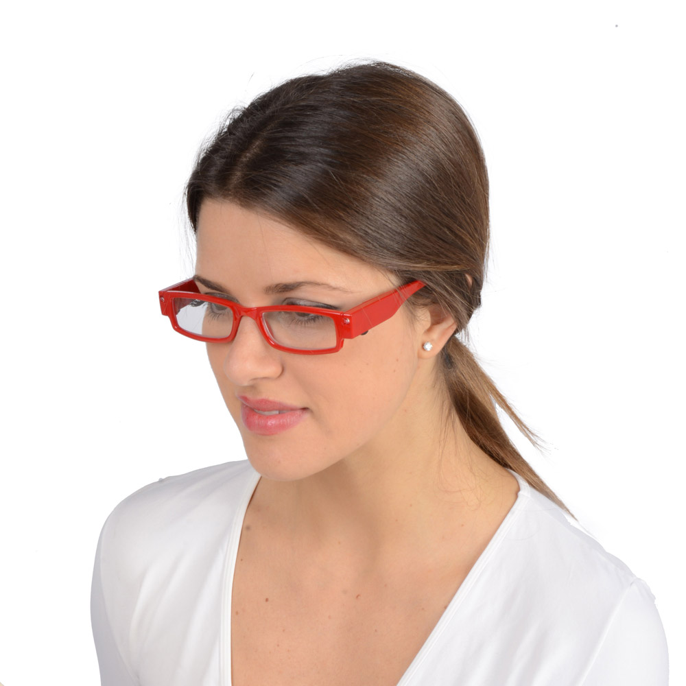 OCCHIALI ROSSI DA LETTURA 1.5 CON LUCI, , large