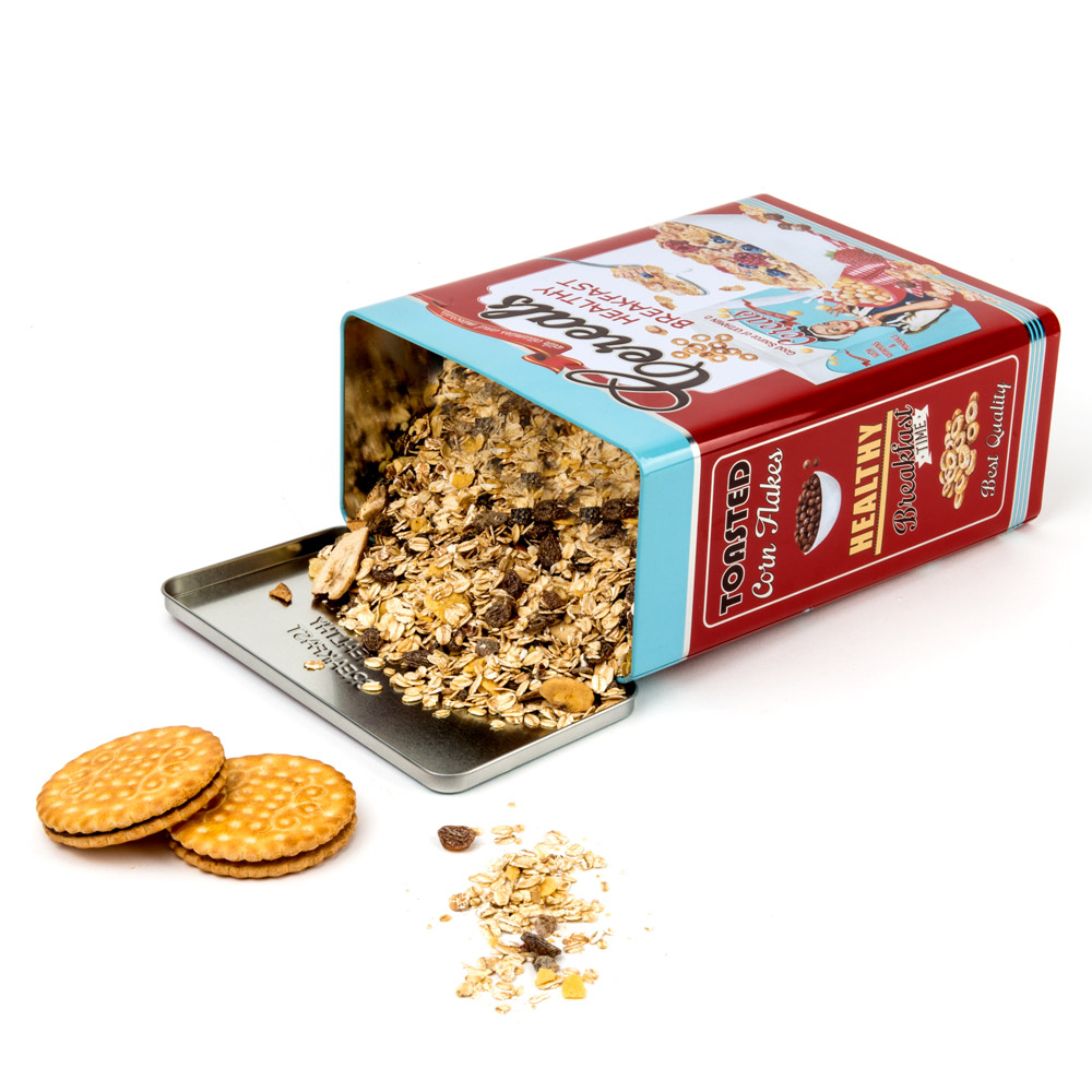 Scatola per cereali in latta vintage, , large