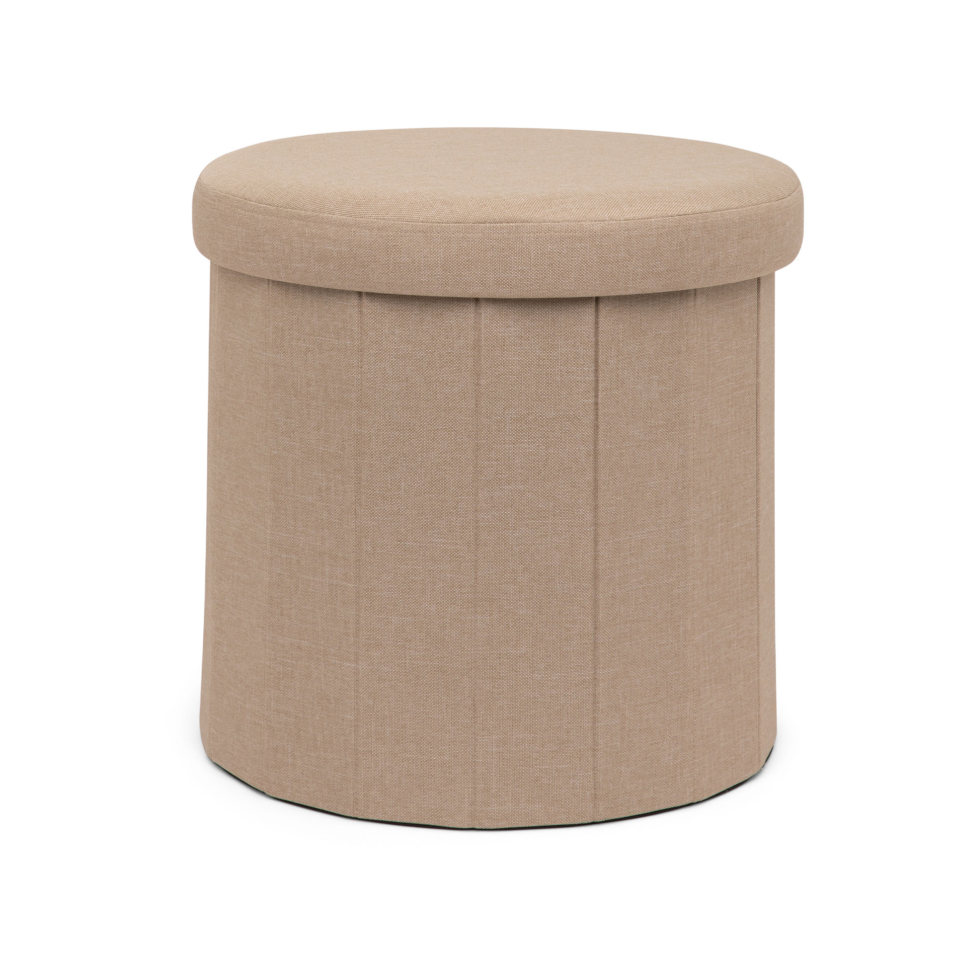 Pouf Contenitore Rotondo Pieghevole, , large