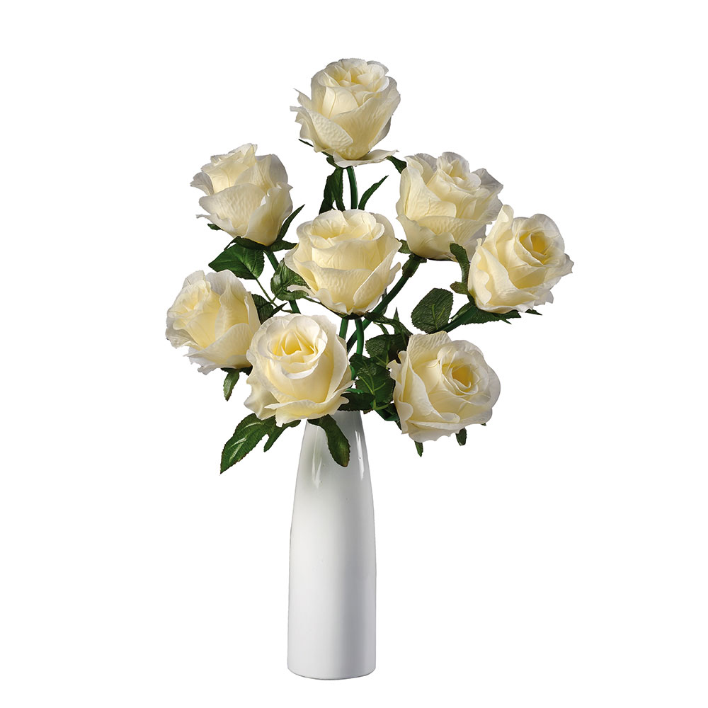 Vaso con rose illuminate a led, , large