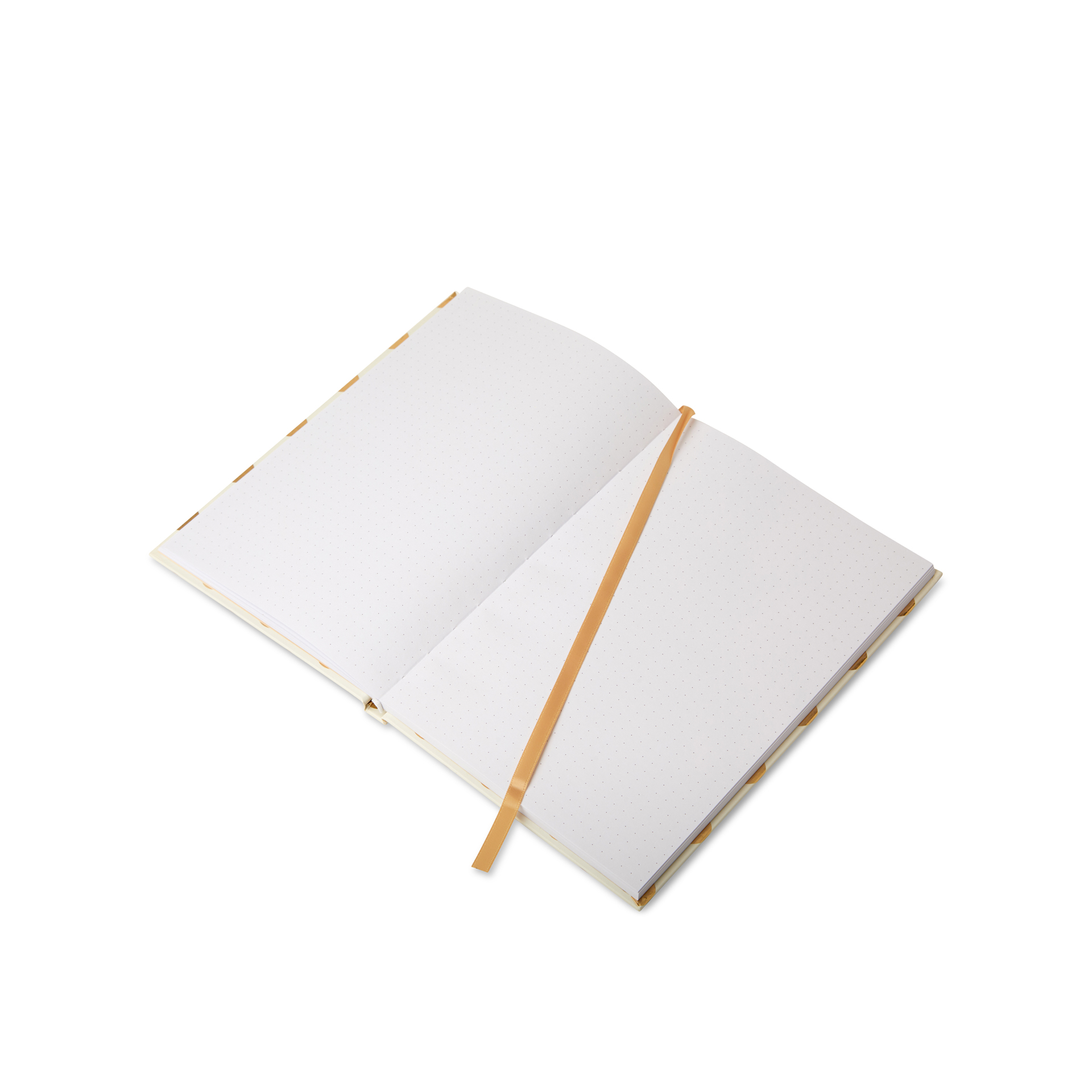 Quaderno A5 A Quadretti Con Copertina Rigida Color Bianco A Pois Dorati, , large