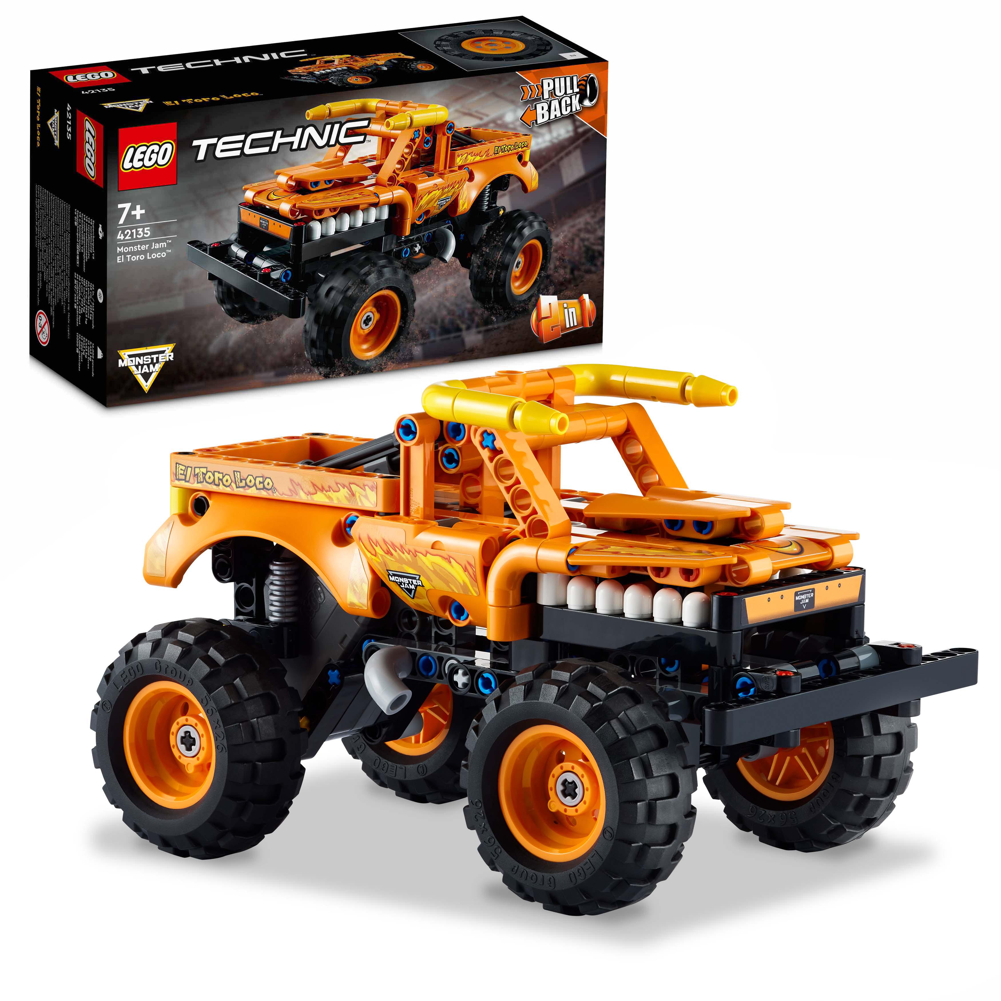 LEGO Technic Monster Jam El Toro Loco, Set 2 in 1 Camion e Macchina Giocattolo, 42135, , large