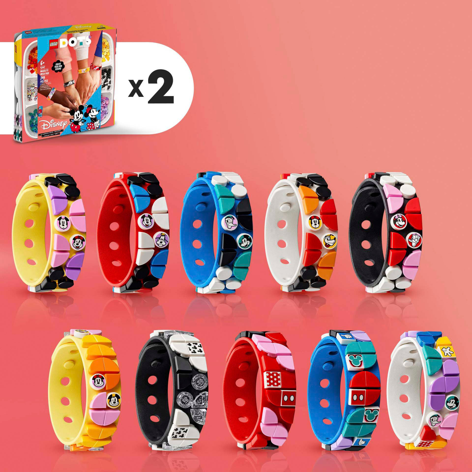 LEGO 41947 DOTS Disney Multipack Bracciali Topolino e Amici, Kit Fai da Te, Set 41947, , large