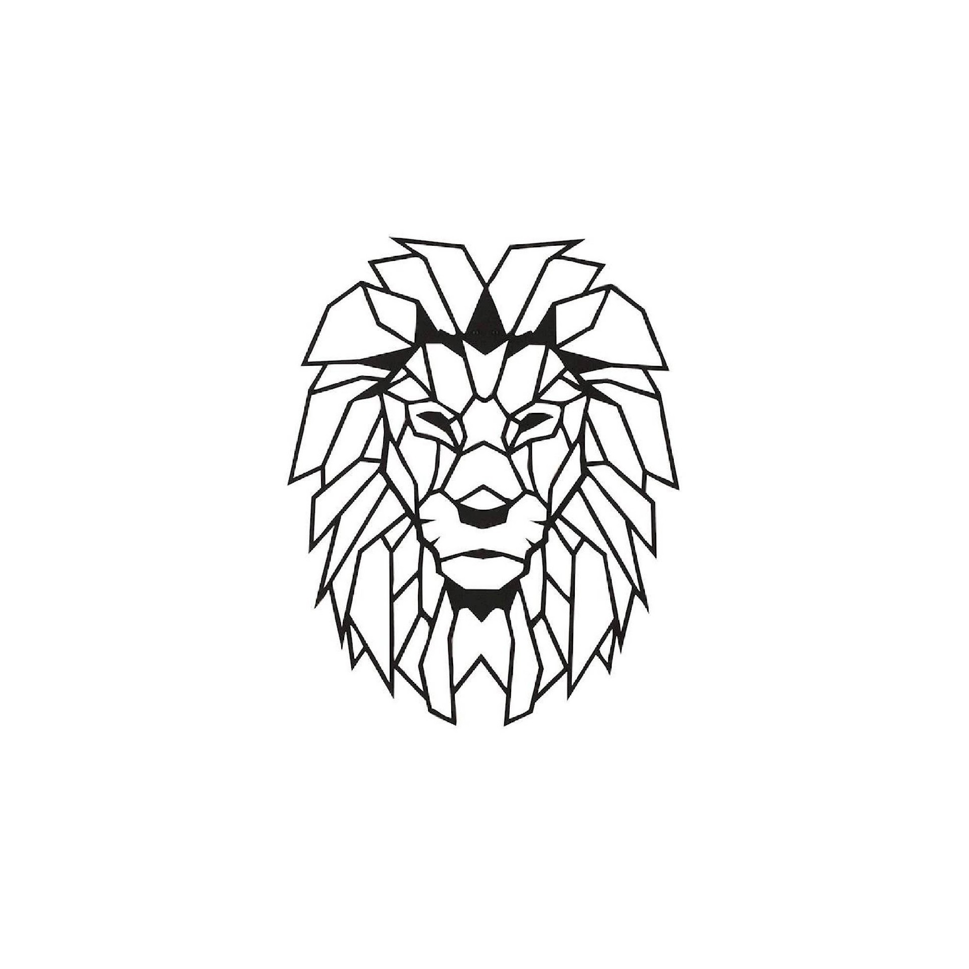 HOMEMANIA Decorazione da Parete Lion, nero, , large
