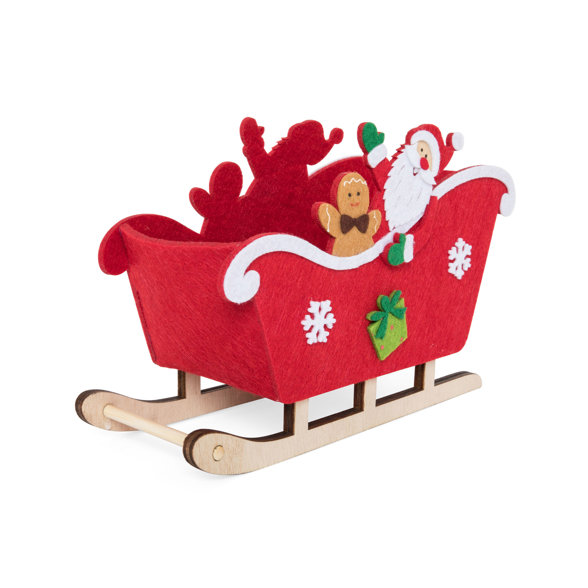 Slitta Babbo Natale in legno, , large