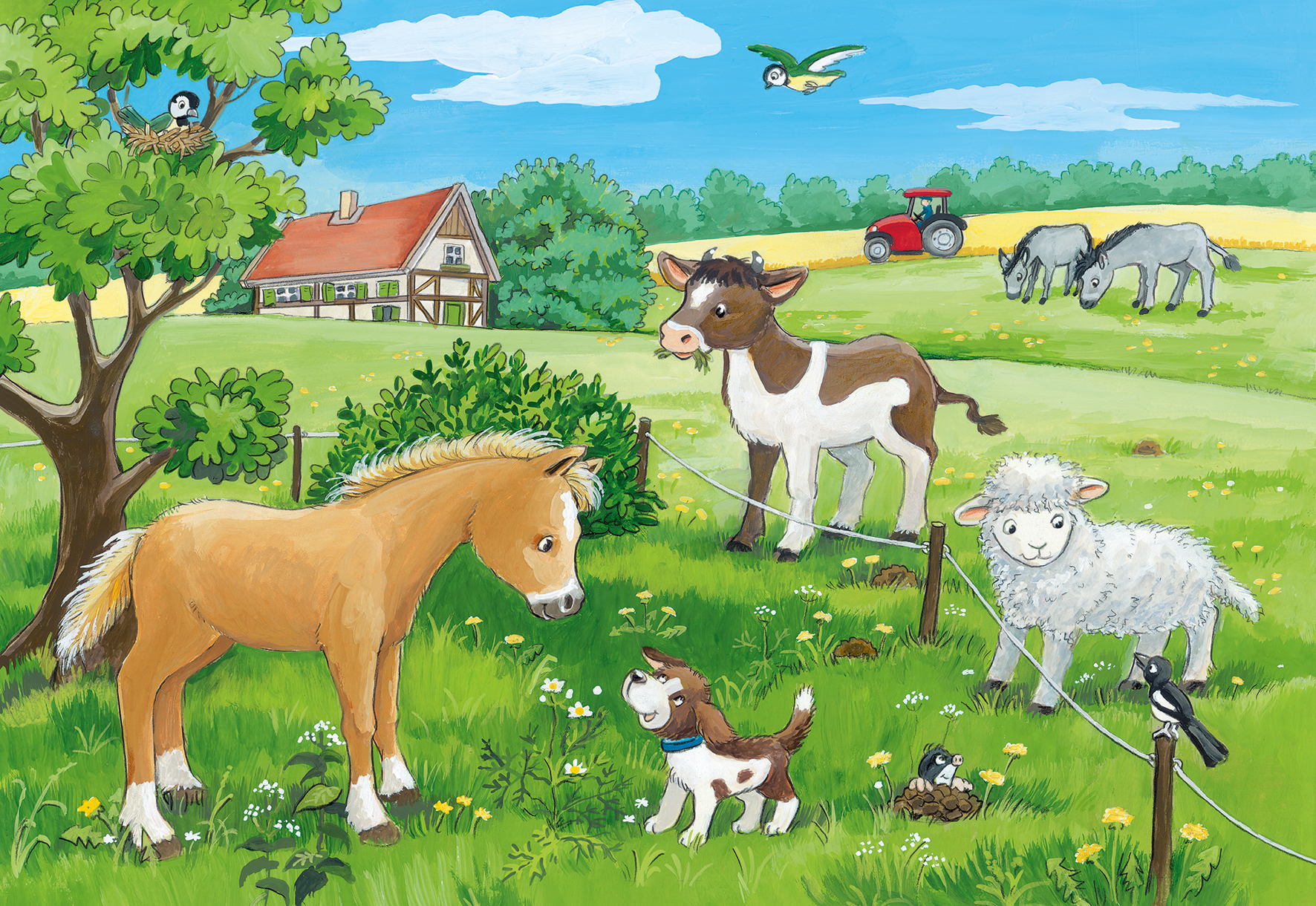 Ravensburger Puzzle 2x12 pezzi 07582 - Cuccioli di campagna, , large