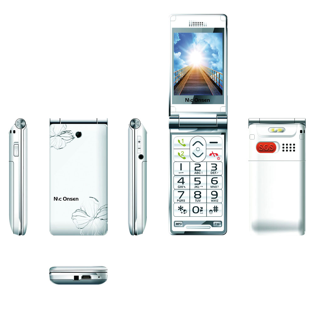 Cellulare DUAL SIM Mc Onsen MC 100 fashion glam - Bianco, , large