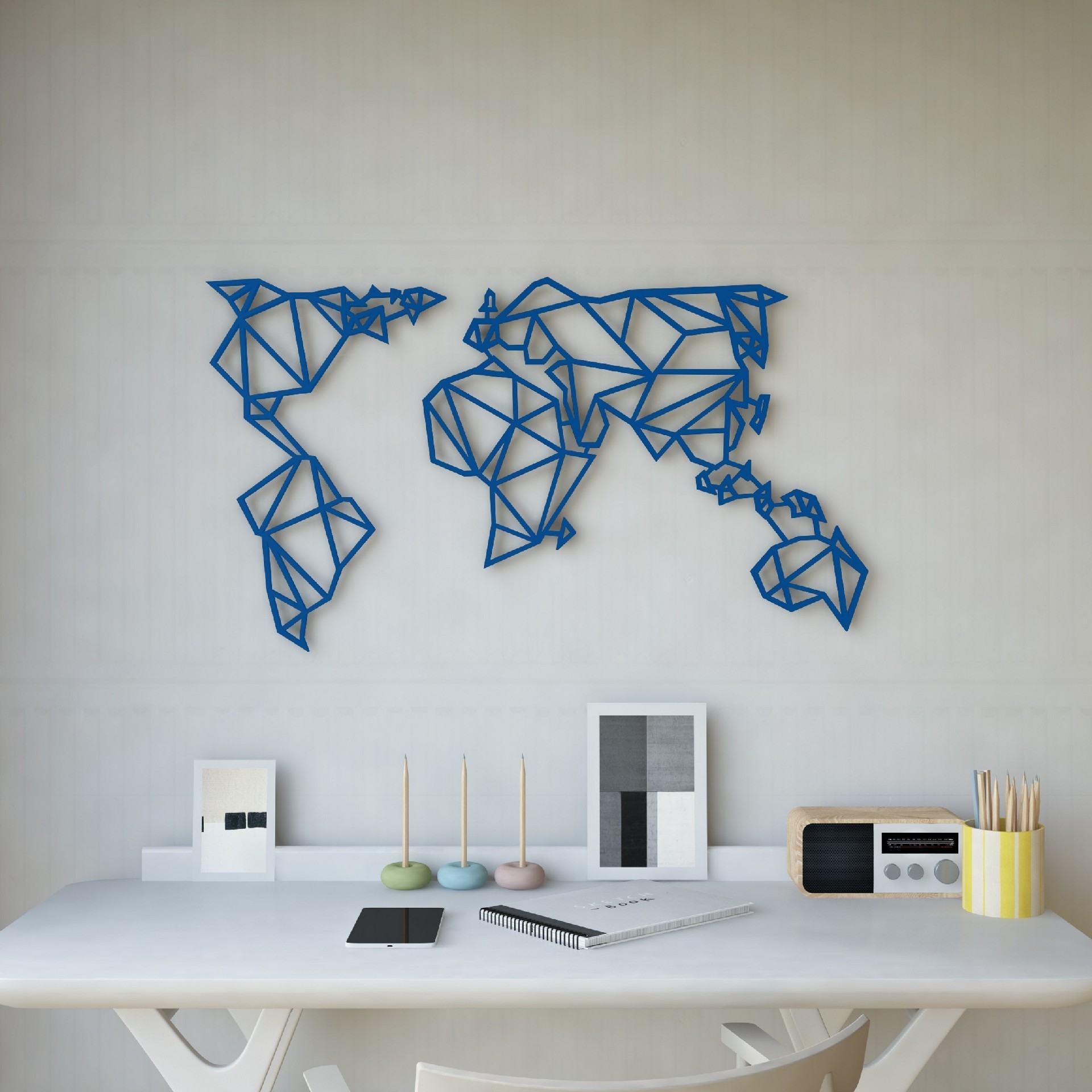 HOMEMANIA Decorazione da Parete Mondo, blu, , large
