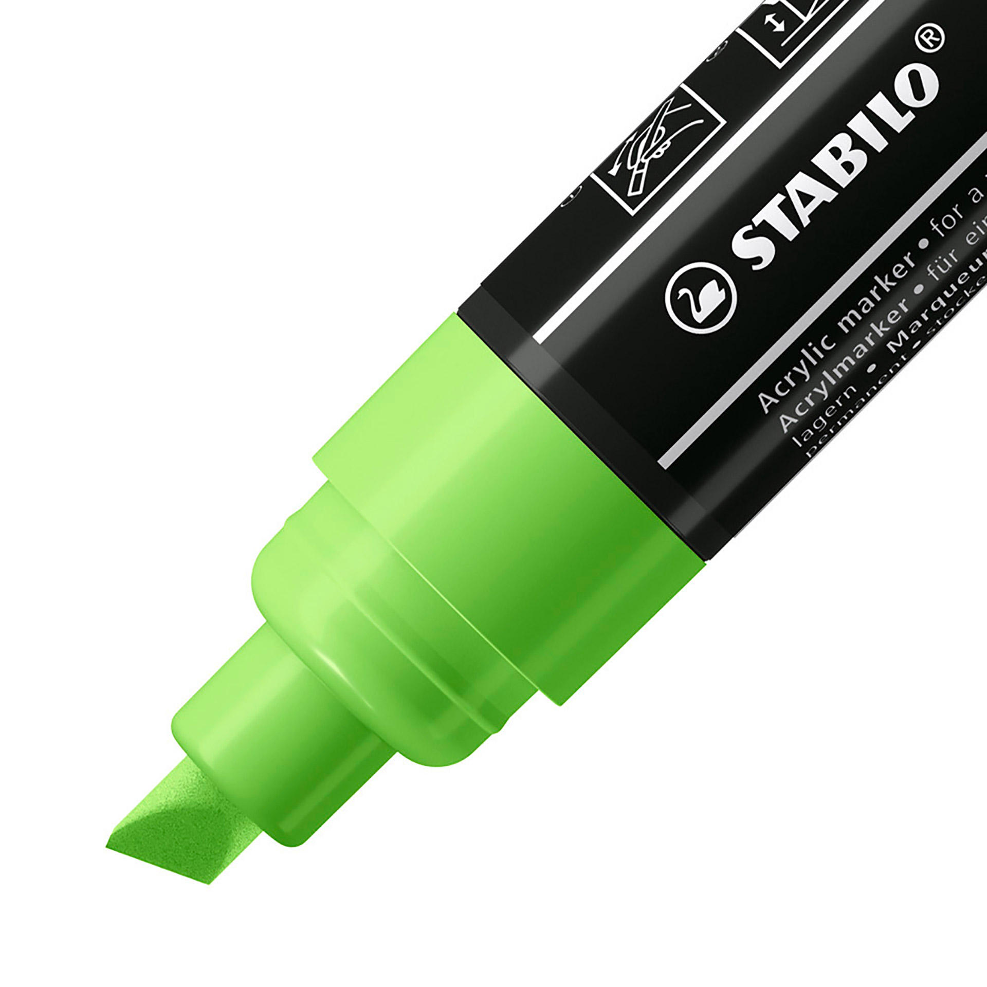 STABILO FREE Acrylic - T800C Punta a scalpello 4-10mm - Confezione da 5 - Verde, , large