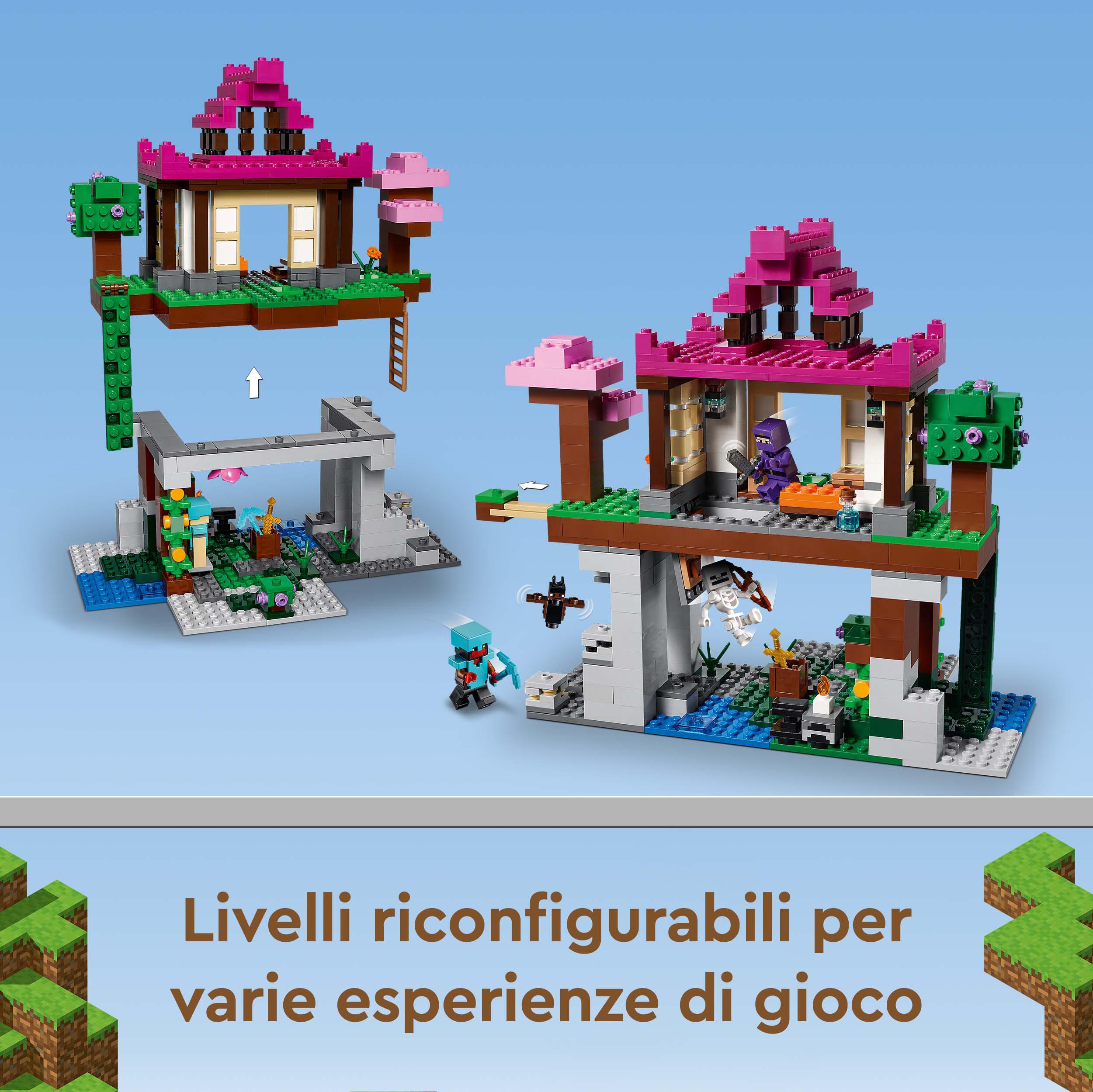 LEGO Minecraft I Campi d'Allenamento, Idea Regalo, Dojo e Bottega del Fabbro, G 21183, , large