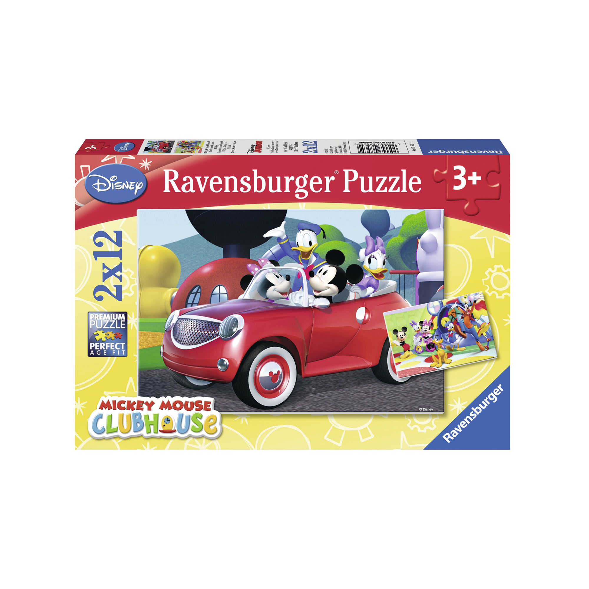 Ravensburger Puzzle 2x12 pezzi 07565 - Topolino Minnie & Co., , large