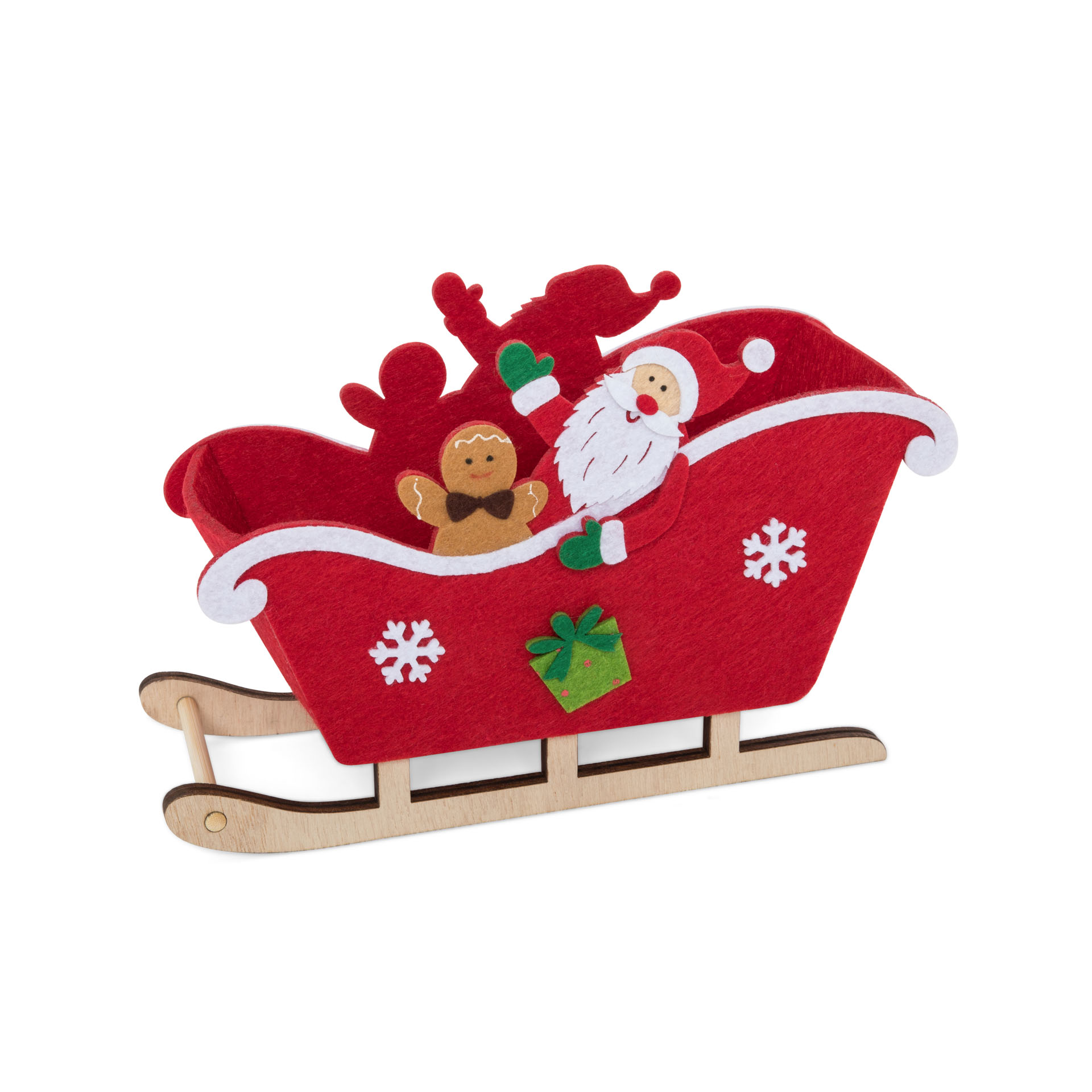 Slitta Babbo Natale in legno, , large