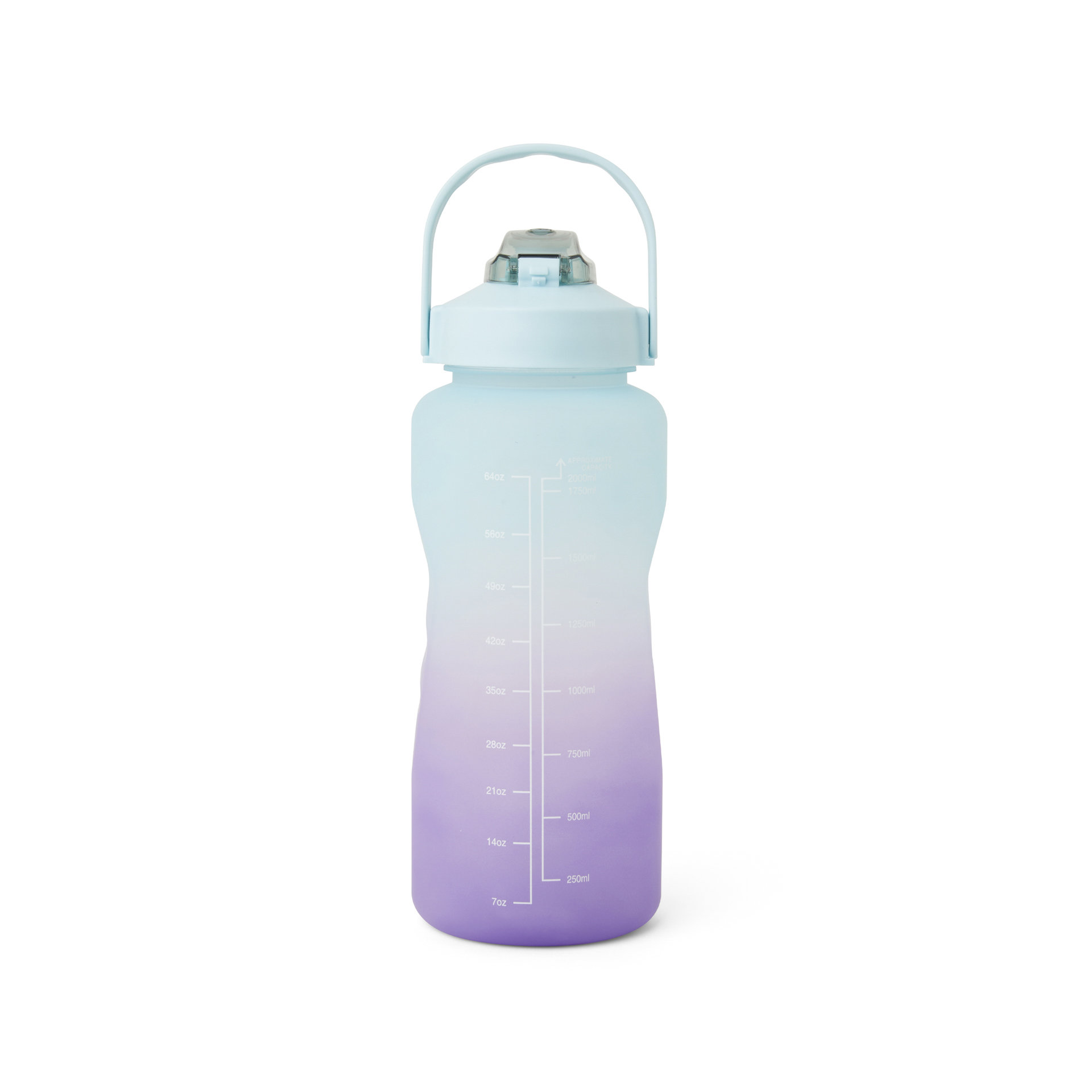 Borraccia Motivazionale - 2 L - Colore Azzurro E Viola, , large