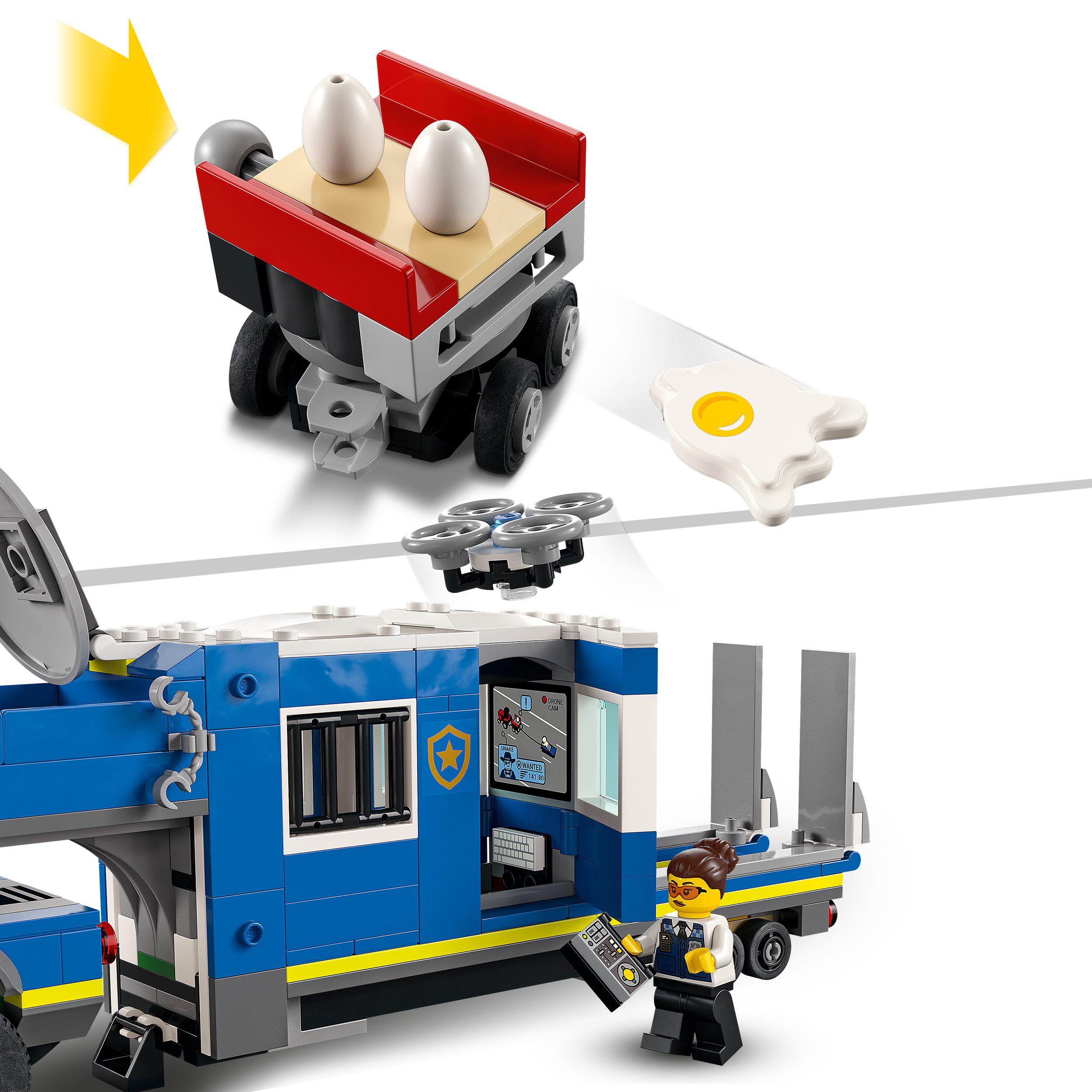 LEGO City Police Camion Centro di Comando della Polizia, ATV, Drone, 4 Minifigur 60315, , large