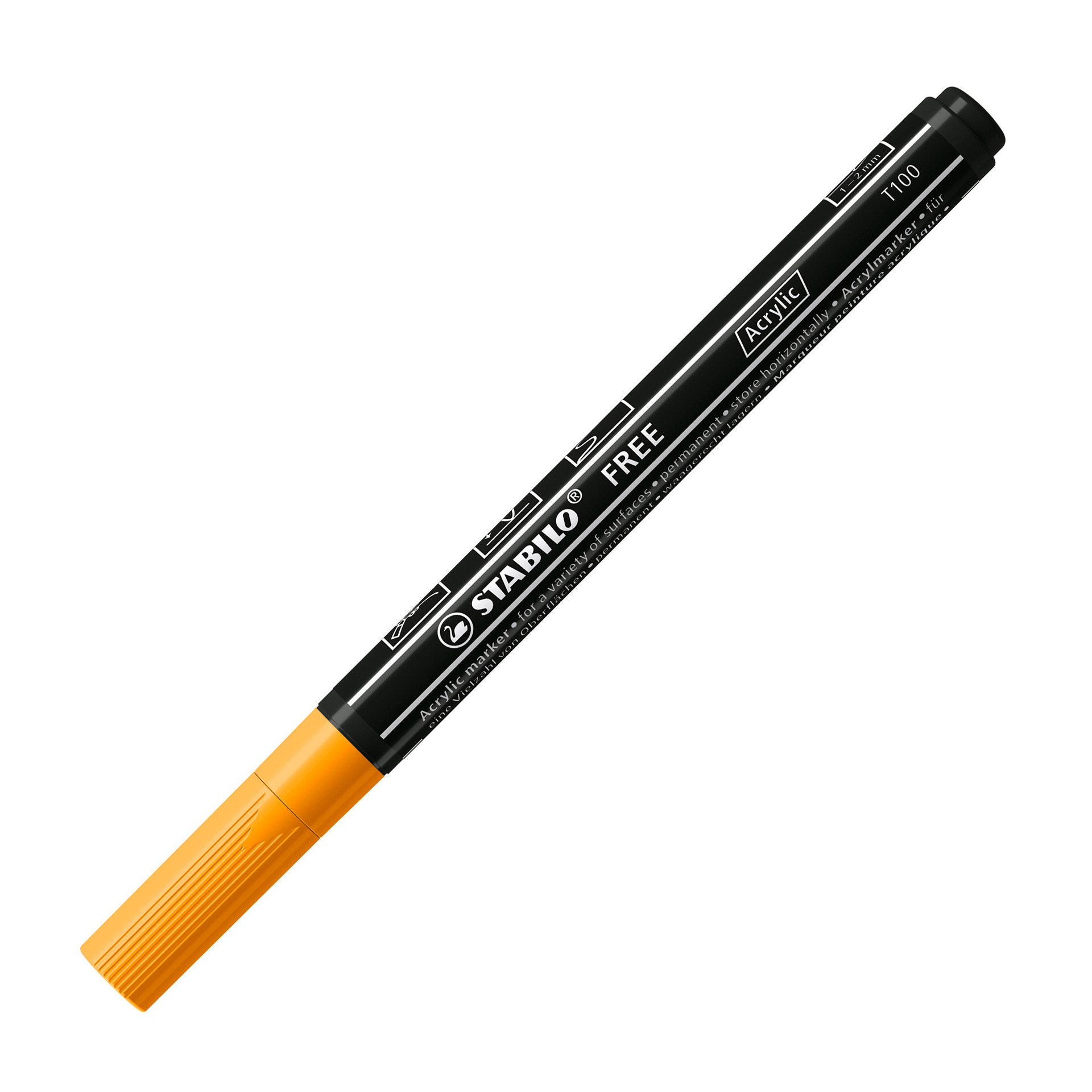 STABILO FREE Acrylic - T100 Punta rotonda 1-2mm - Spring Edition - Astuccio da 5, , large