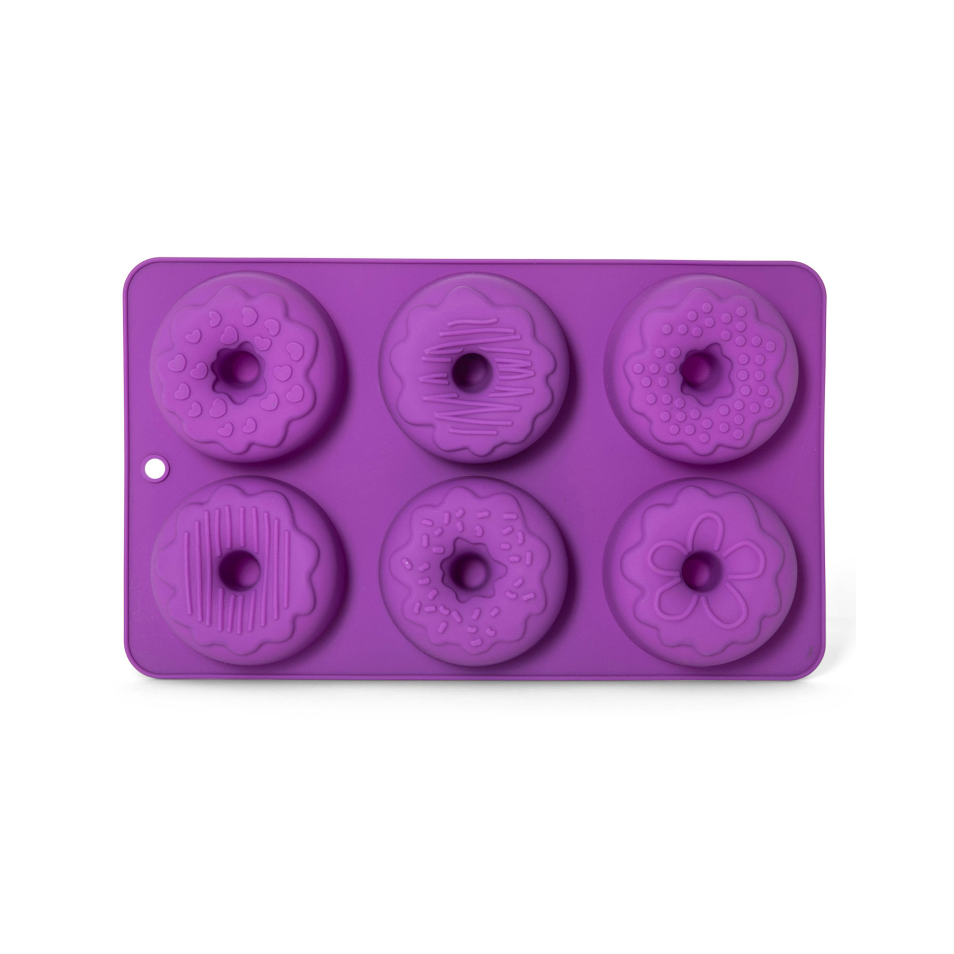 Stampo in silicone per 6 donut con decorazioni, , large