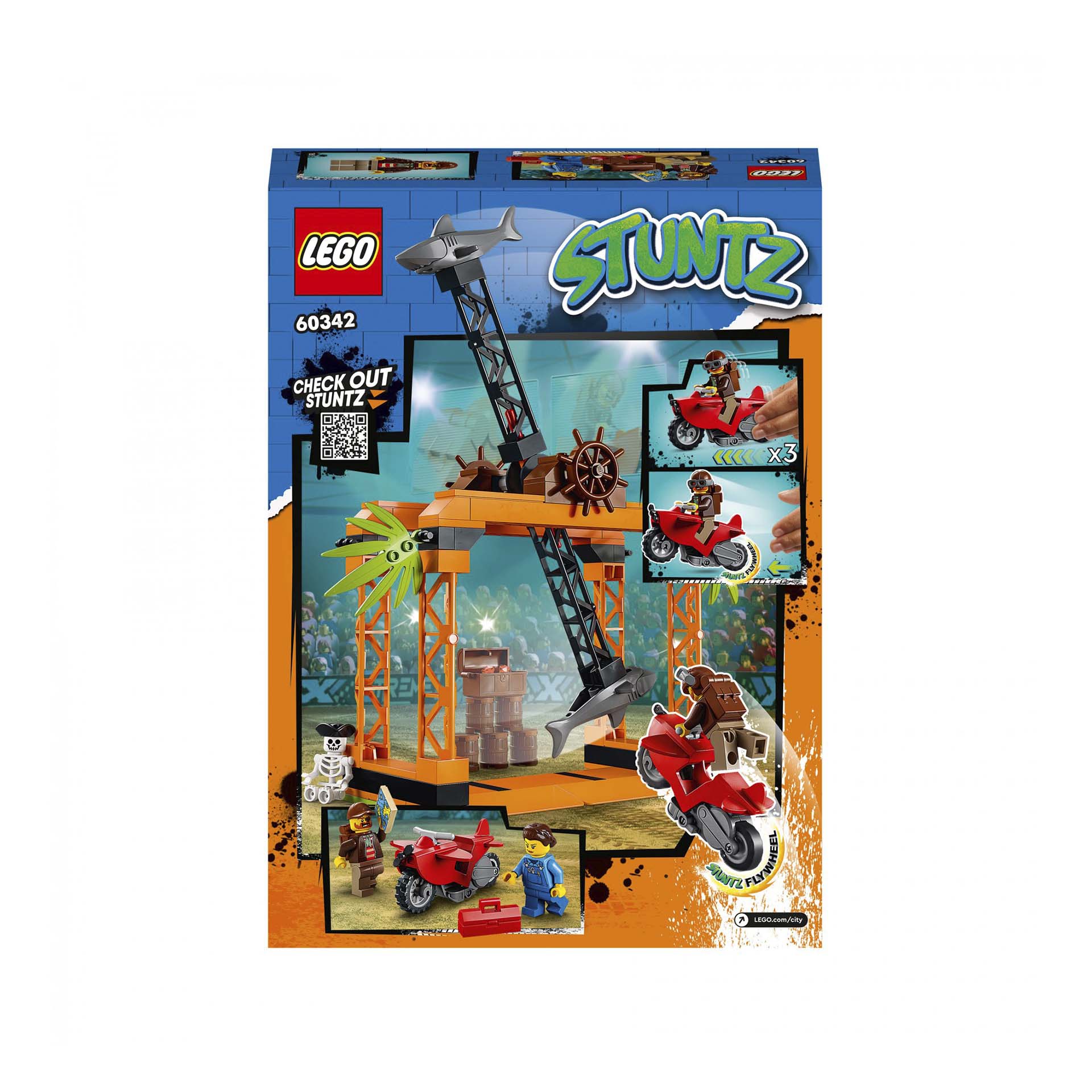 LEGO City Stuntz Sfida Acrobatica Attacco dello Squalo, Moto Giocattolo con Mini 60342, , large