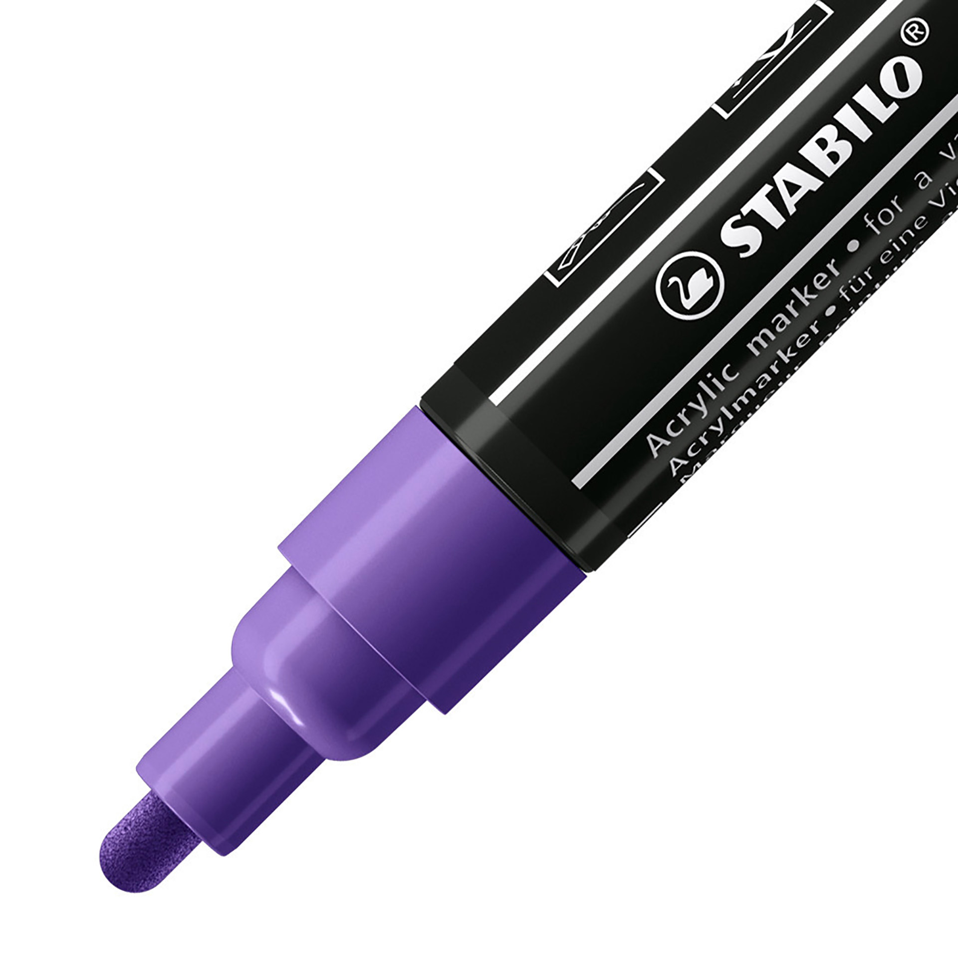 Stabilo Free Acrylic - T300 Punta Rotonda 2-3mm - Confezione Da 5 - Viola, , large