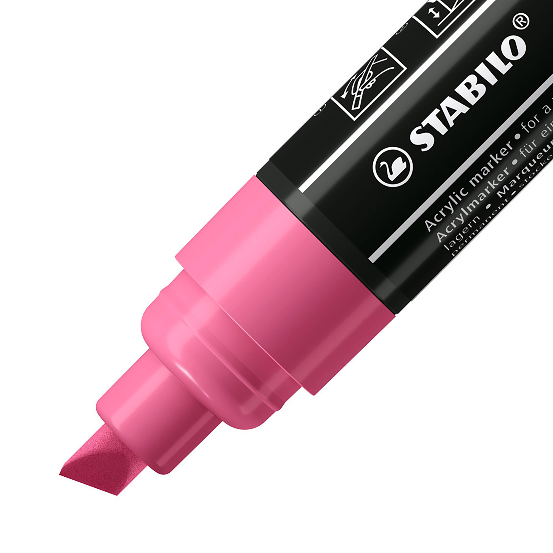 STABILO FREE Acrylic - T800C Punta a scalpello 4-10mm - Confezione da 5 - Rosa, , large