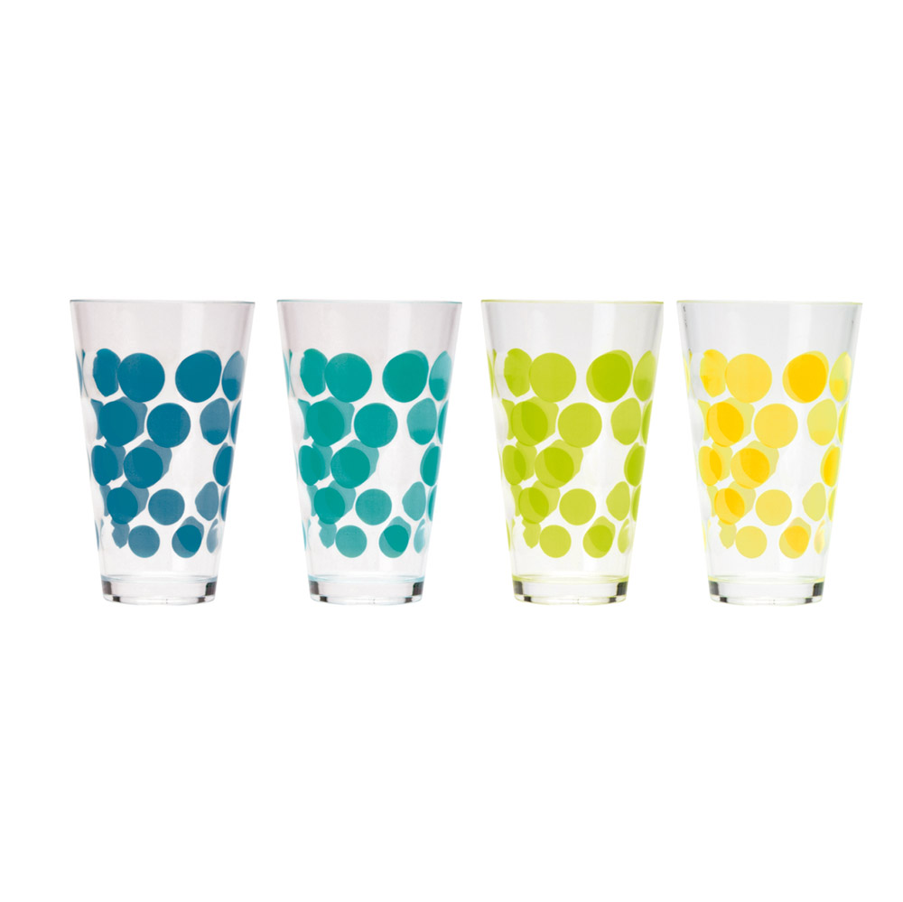 Bicchieri colorati in plastica, set di 4 pz, , large