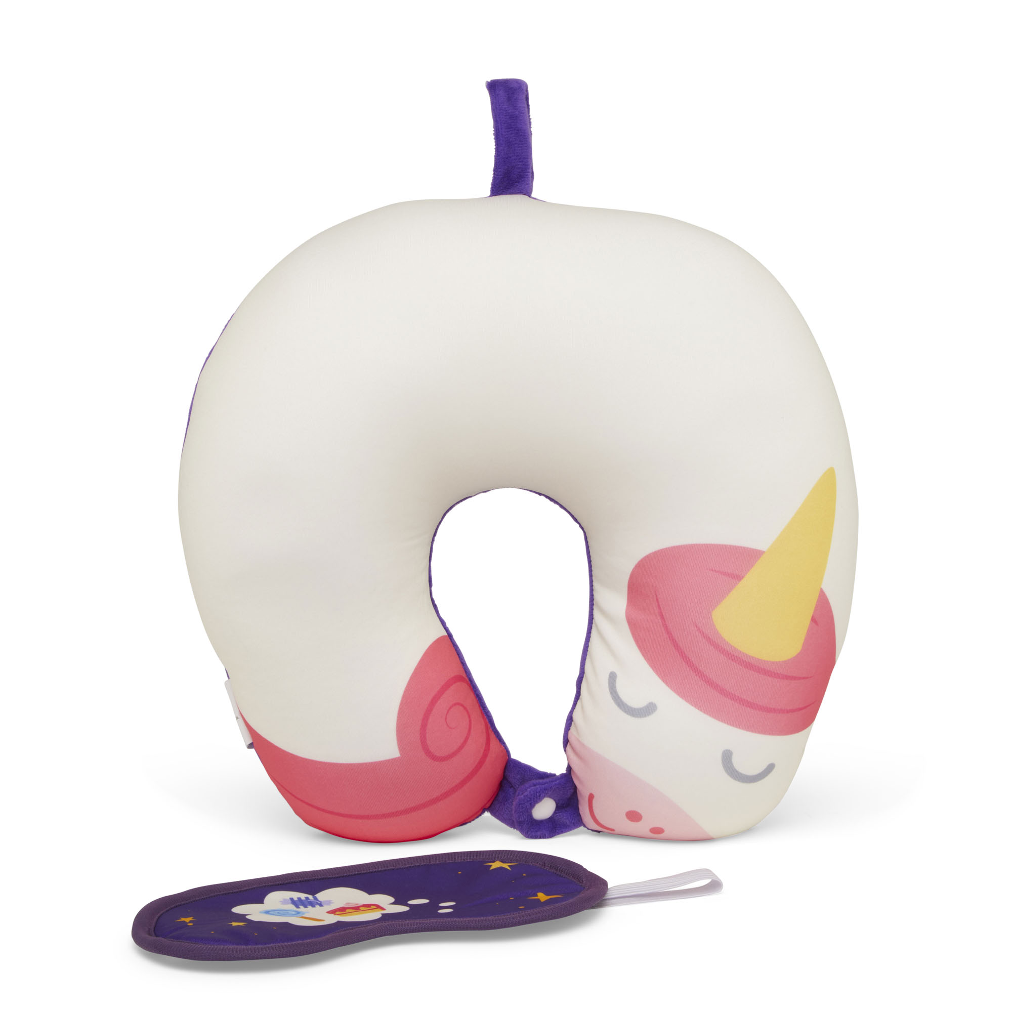 Cuscino da viaggio con maschera per dormire - Unicorno, , large